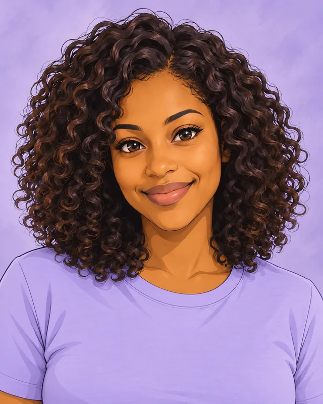 Fictional AI portrait transformed into an original anime illustration